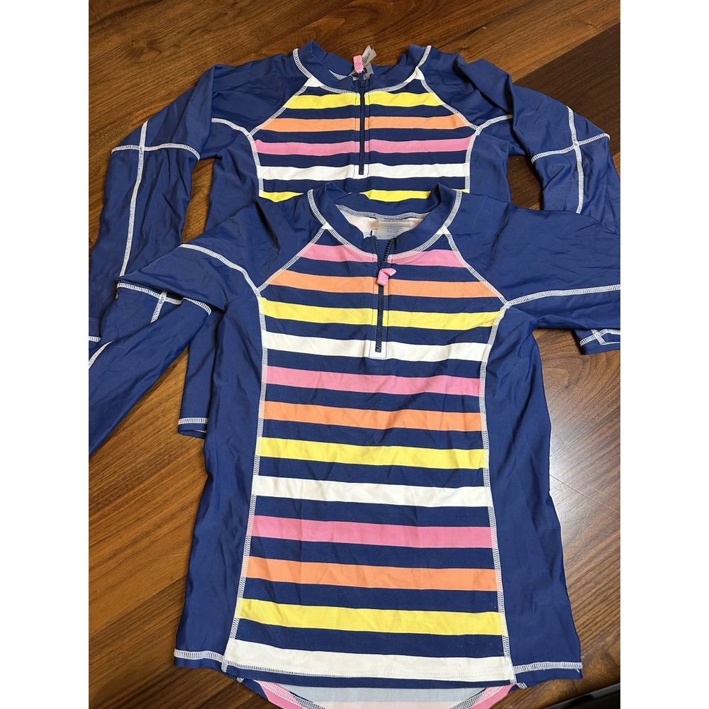 Toobydoo Navy Blue Rash Guard Top 9/10Y Lot Of 2 TWINS